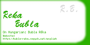 reka bubla business card