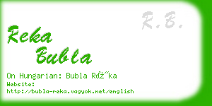 reka bubla business card